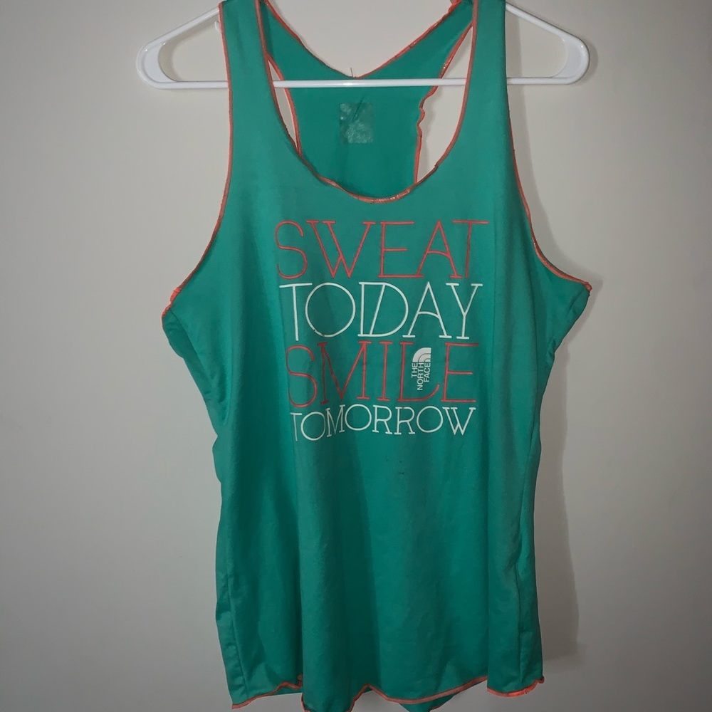 NORTH FACE teal/orange tank top